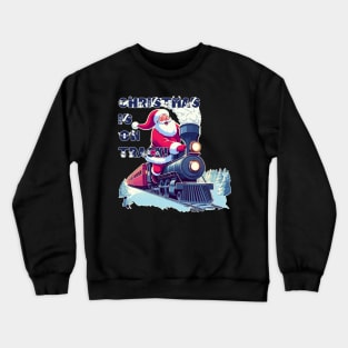 Santa On a Train Crewneck Sweatshirt